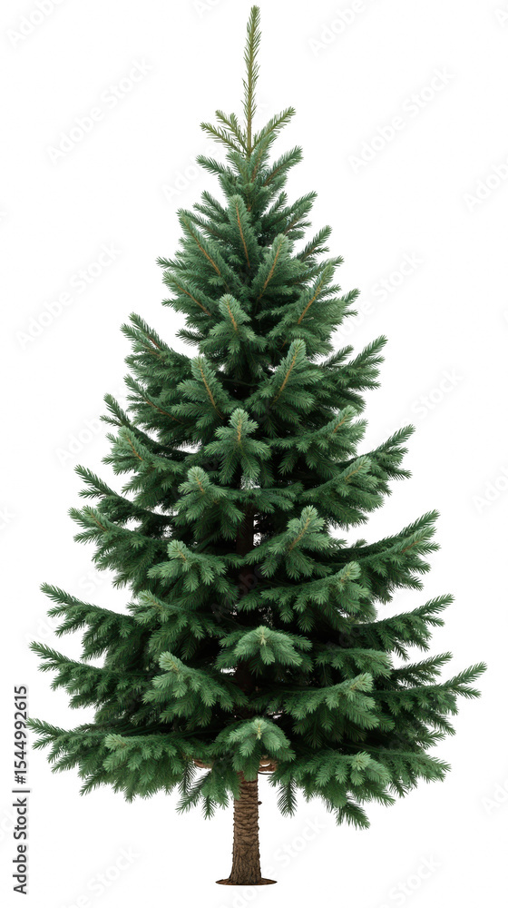 Fototapeta premium Tall evergreen tree with lush green foliage and sturdy trunk, perfect for holiday decorations and outdoor settings