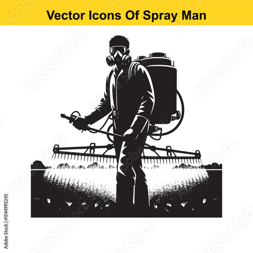 Man Spraying Plants with Traditional Pesticide Sprayer – Farming and Plant Protection