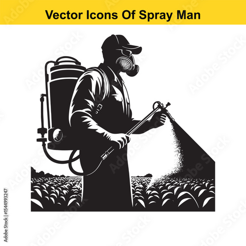 Man Spraying Plants with Traditional Pesticide Sprayer – Farming and Plant Protection