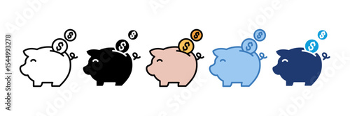 Piggy Bank  Icon Element For Design