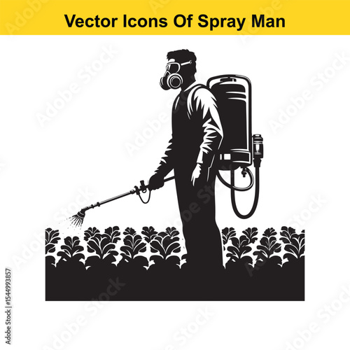 Man Spraying Plants with Traditional Pesticide Sprayer – Farming and Plant Protection