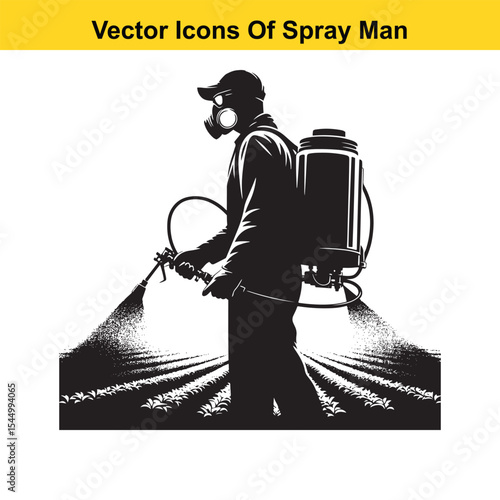 Man Spraying Plants with Traditional Pesticide Sprayer – Farming and Plant Protection