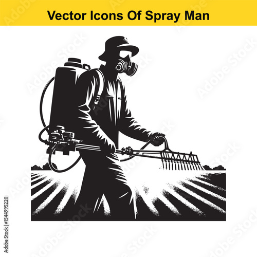 Man Spraying Plants with Traditional Pesticide Sprayer – Farming and Plant Protection