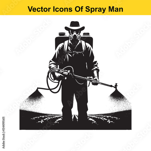 Man Spraying Plants with Traditional Pesticide Sprayer – Farming and Plant Protection