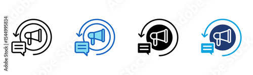 Remarketing icon Multi Style Vector Illustration 