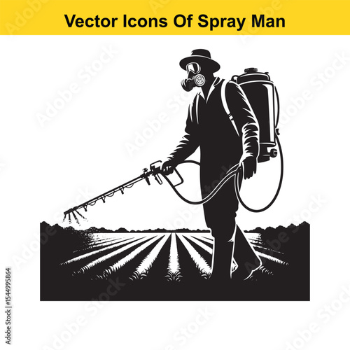 Man Spraying Plants with Traditional Pesticide Sprayer – Farming and Plant Protection