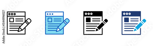 Blogging icon Multi Style Vector Illustration 