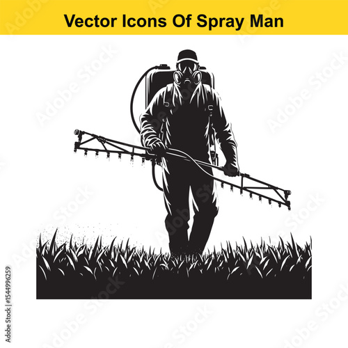 Man Spraying Plants with Traditional Pesticide Sprayer – Farming and Plant Protection