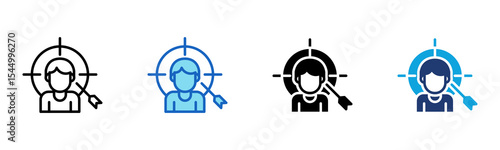 Target Audience icon Multi Style Vector Illustration 