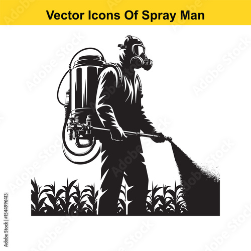 Man Spraying Plants with Traditional Pesticide Sprayer – Farming and Plant Protection
