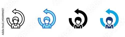 Returning Visitor icon Multi Style Vector Illustration 