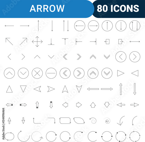 Collection of arrow icons directional navigation symbols