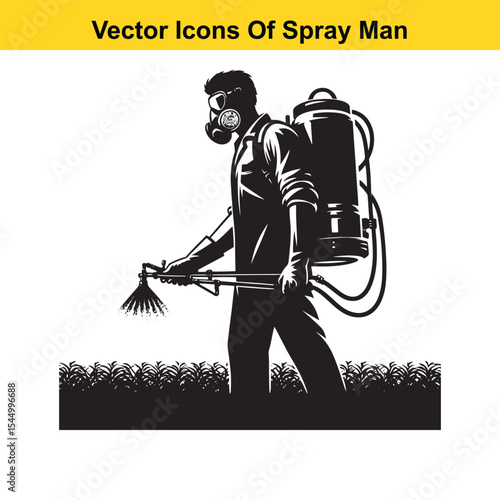 Man Spraying Plants with Traditional Pesticide Sprayer – Farming and Plant Protection