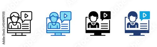 Live Stream icon Multi Style Vector Illustration 