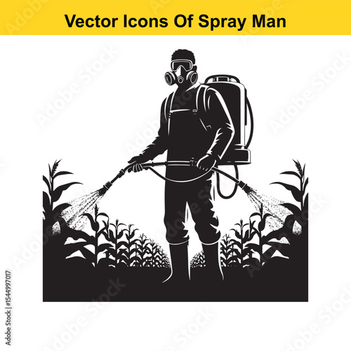 Man Spraying Plants with Traditional Pesticide Sprayer – Farming and Plant Protection