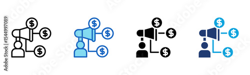 Affiliate Marketing icon Multi Style Vector Illustration 