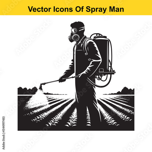 Man Spraying Plants with Traditional Pesticide Sprayer – Farming and Plant Protection