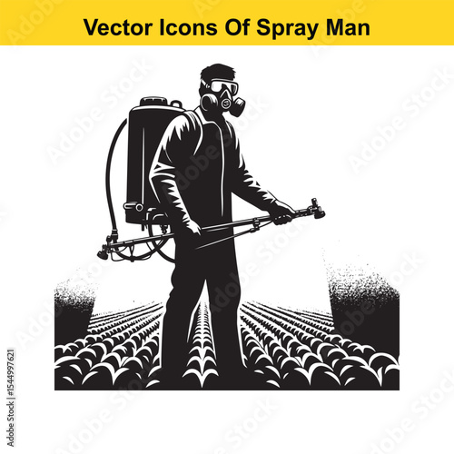 Man Spraying Plants with Traditional Pesticide Sprayer – Farming and Plant Protection
