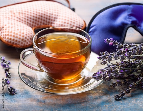 serene sleep ritual herbal tea essential oil sleep mask lavender