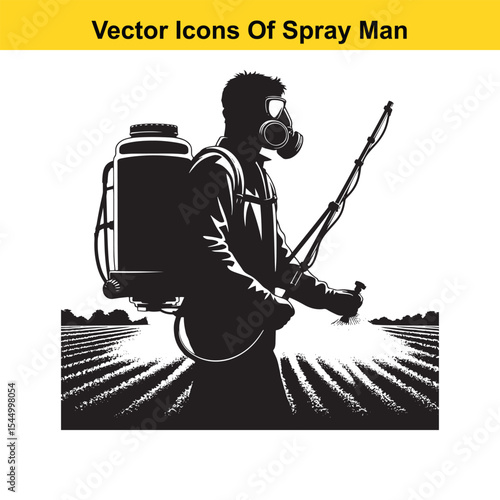 Man Spraying Plants with Traditional Pesticide Sprayer – Farming and Plant Protection