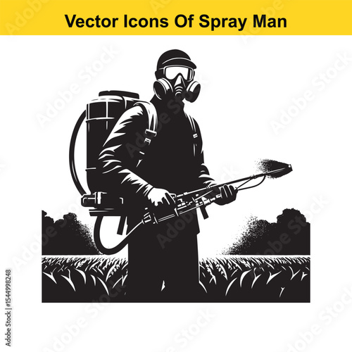 Man Spraying Plants with Traditional Pesticide Sprayer – Farming and Plant Protection