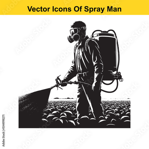Man Spraying Plants with Traditional Pesticide Sprayer – Farming and Plant Protection