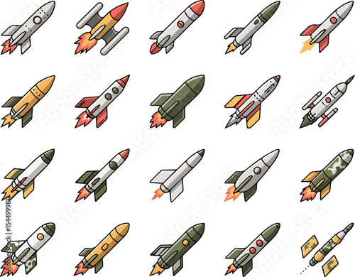 missile strike vector icon 