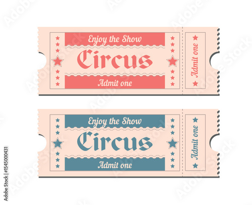 Vector vintage circus ticket. llustration of vintage circus ticket for festival
