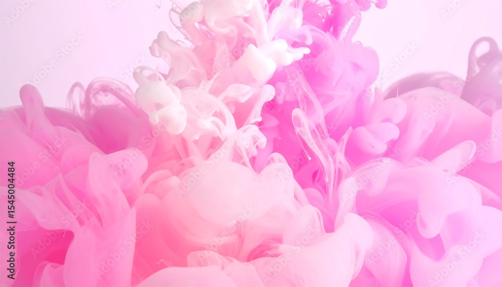 Pastel Pink Underwater Ink Explosion with Swirling Organic Shapes Pastel Pink Underwater Ink Explosion with Swirling Organic Shapes