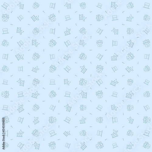 Vector pattern of festival masks, magician hats, and drums. for festival theme background
