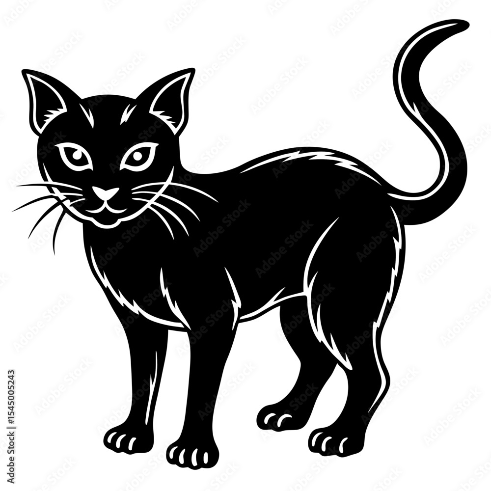 Eerie Black Cat Vector Eerie Black Cat Vector