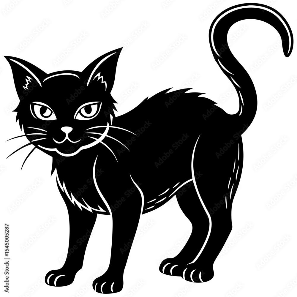Eerie Black Cat Vector Eerie Black Cat Vector