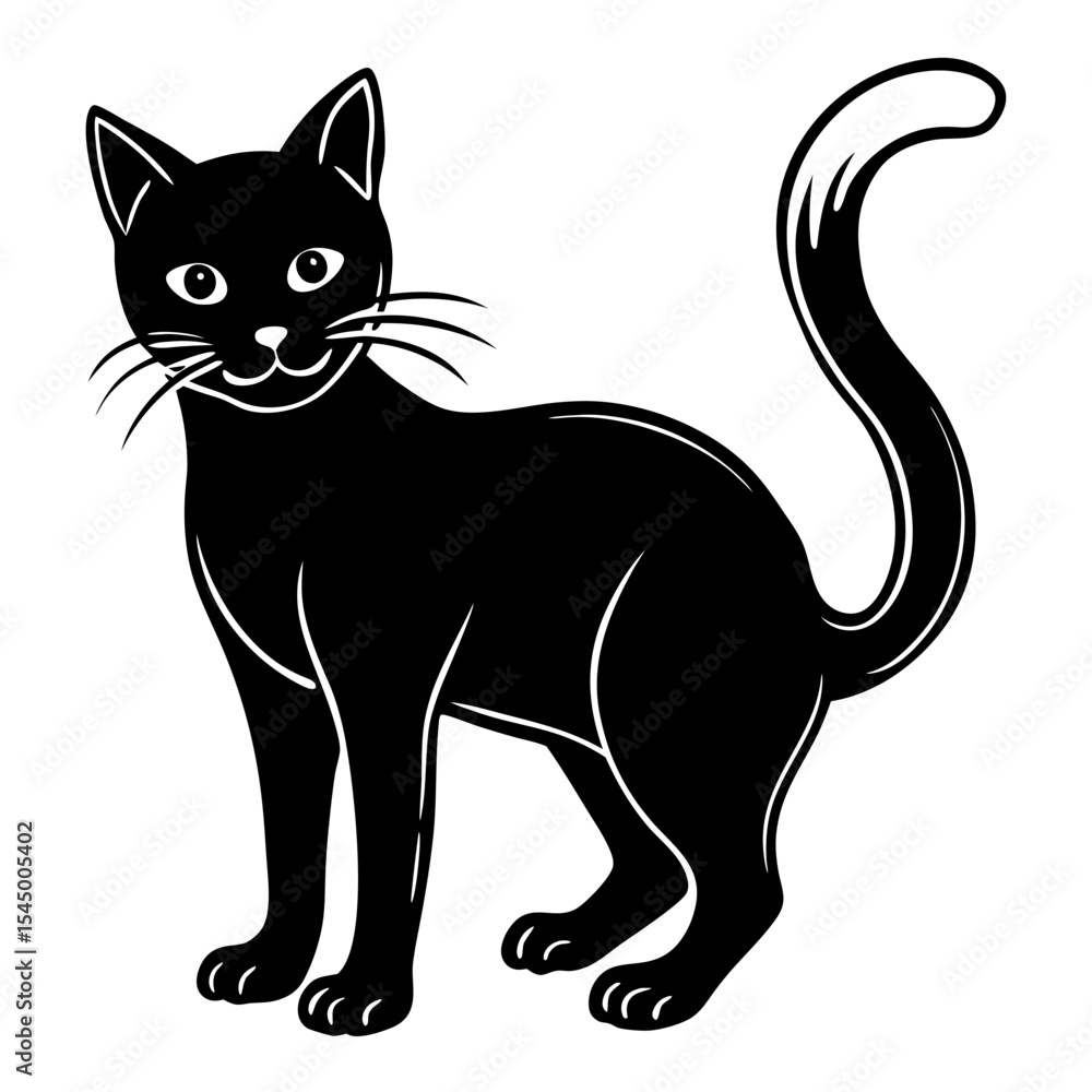 Eerie Black Cat Vector Eerie Black Cat Vector