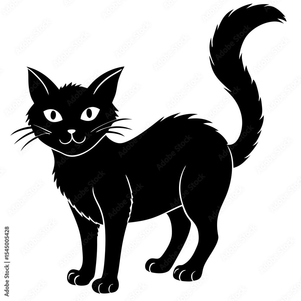 Eerie Black Cat Vector Eerie Black Cat Vector