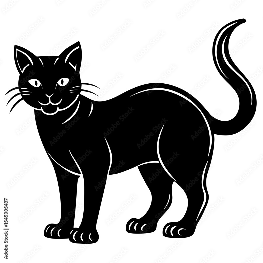 Eerie Black Cat Vector Eerie Black Cat Vector