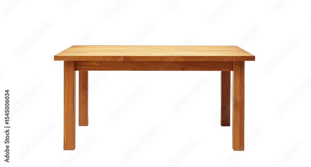 Simple Wooden Table with Natural Finish on Transparent Background for Home or Office Use Simple Wooden Table with Natural Finish on Transparent Background for Home or Office Use