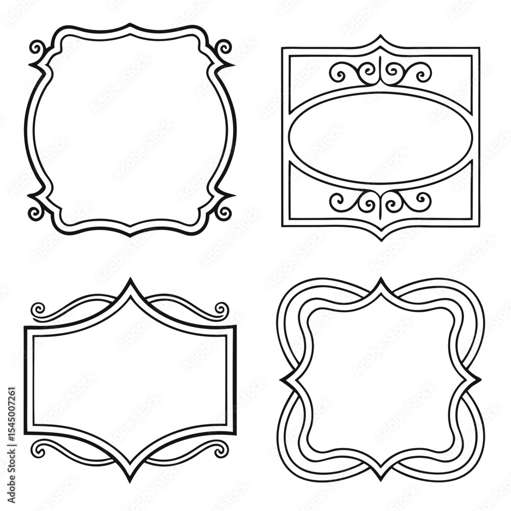 Obraz premium Set of four ornate decorative frames