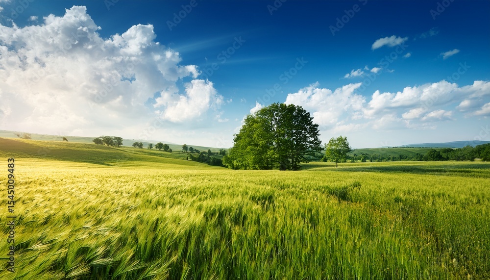 Fototapeta premium summer sale landscape countryside tree field cloud nature scene