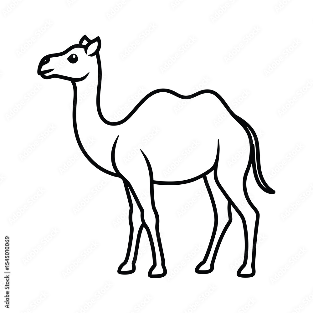 Fototapeta premium camel animal outline vector art
