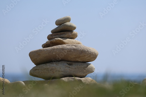 stack of stones on the beach relax holiday meditation