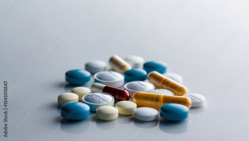 Close-up View of Assorted Pharmaceutical Pills and Capsules Close-up View of Assorted Pharmaceutical Pills and Capsules