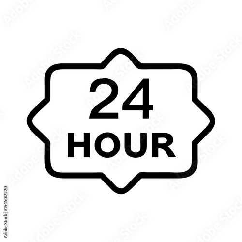 24 hour medical service icon in bold outline style