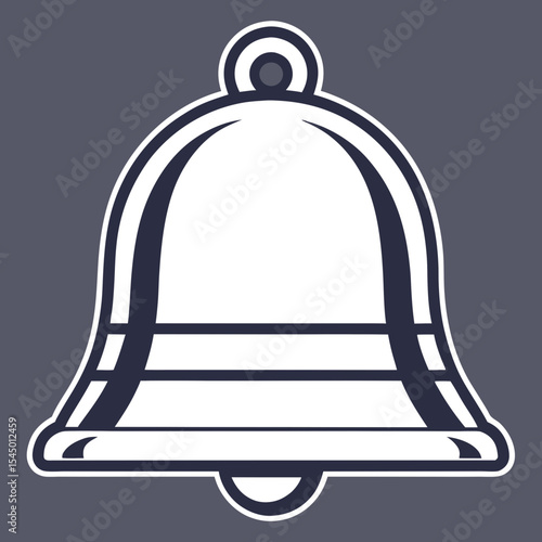 Bell icon in classic metallic outline style