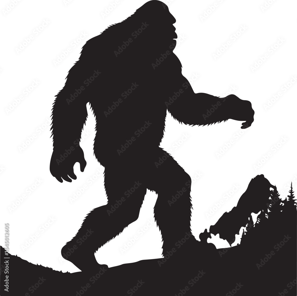 Fototapeta premium Bigfoot Vector Silhouette Bundle