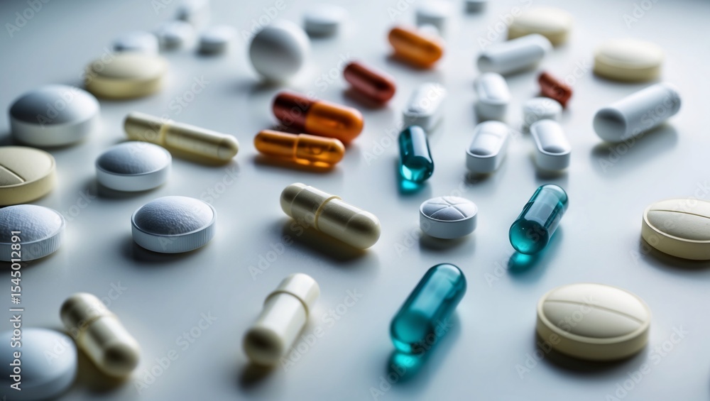 Close-up View of Assorted Pharmaceutical Pills and Capsules Close-up View of Assorted Pharmaceutical Pills and Capsules