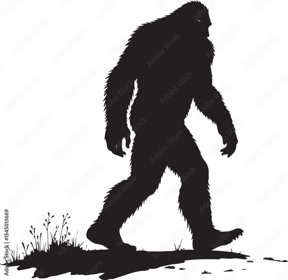 Fototapeta premium Bigfoot Vector Silhouette Bundle