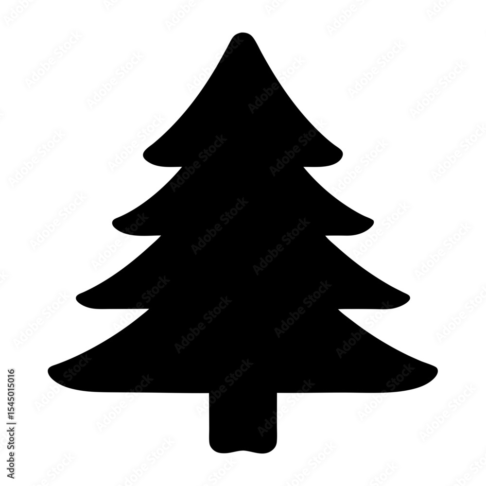 Obraz premium A simple silhouette of a Christmas tree, festive holiday cheer