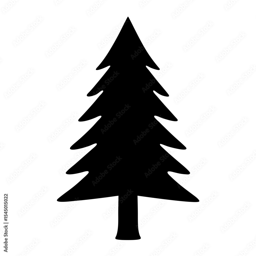 Silhouette of a Christmas tree with a simple and clean design Silhouette of a Christmas tree with a simple and clean design
