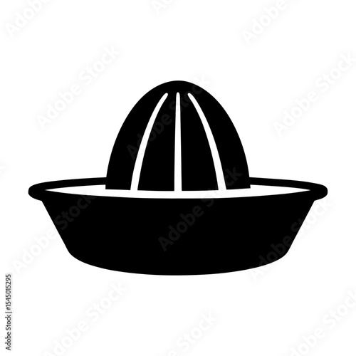 Simple illustration of a citrus juicer in a black silhouette design