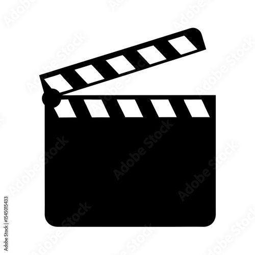 Isolated black and white movie clapperboard design for film making production